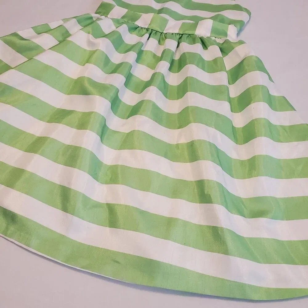 Gymboree Girls Sz 8 Layered Stripped Party Dress Green White